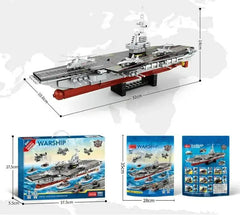 Military Warship Bricks No. 003 Fujian ship large aircraft carrier boy assembling toy gift