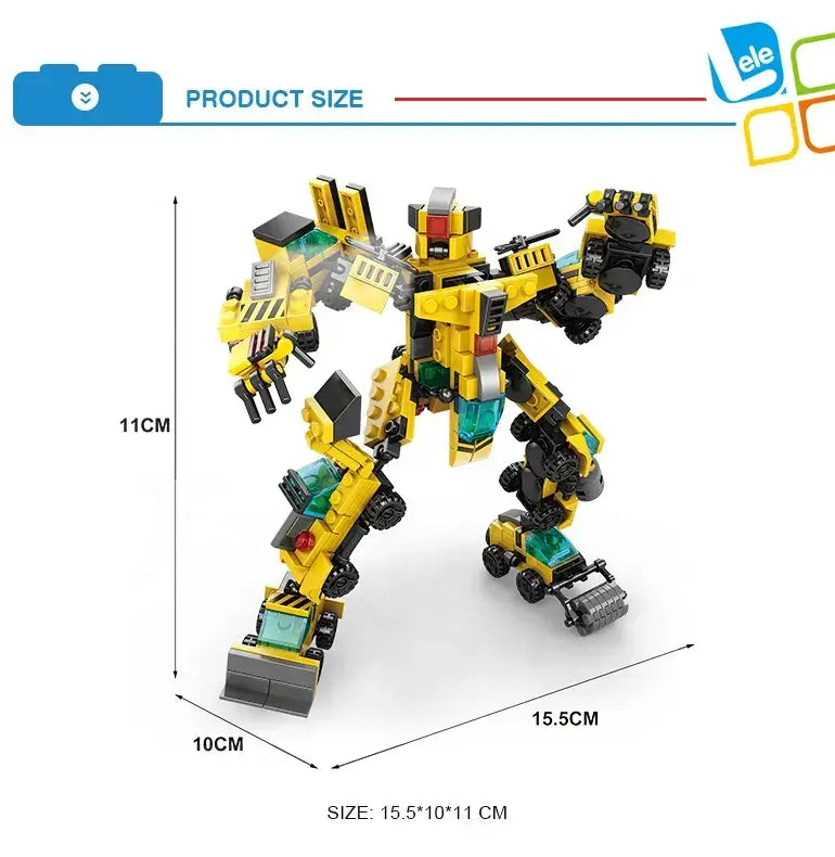 City Construction Truck Transform Robot 8-in-1 Kids Building Block Toy 345 Pcs