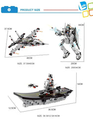 Promotional Bagged Military Bricks Toy Fighter Transform Robot Warship Building Blocks