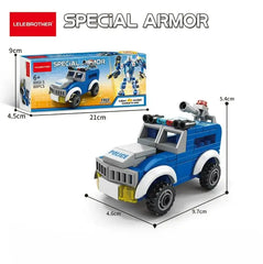 Deformed Robot 6 in 1 Building Blocks 533 Pcs City Police Car Bricks Toys Model Kids Educational Gift