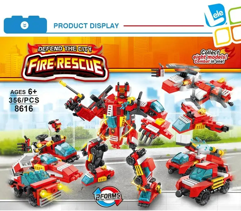 City Fire Block Robot Building Blocks Kids Educational Construction Toy 356 Pcs