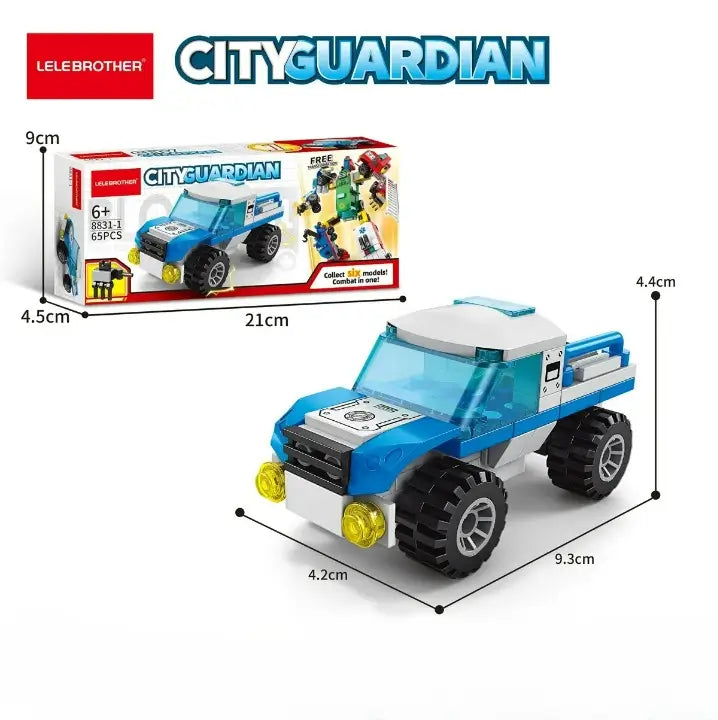 Deformed Robot 6 in 1 Building Blocks 503 Pcs City Car Bricks Toys Ambulance Model Kids Educational Gift