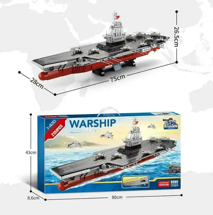 Military Warship Bricks No. 003 Fujian ship large aircraft carrier boy assembling toy gift