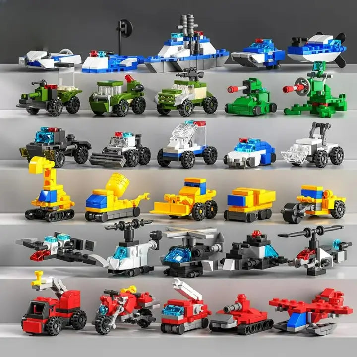 Creative 30 car models City Guard Alliance small particle building blocks color bag packing factory supply