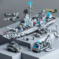 Aircraft Carrier Model Building Blocks Military Warship Bricks Boy Gift Educational Puzzle Toy