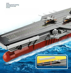 Military Warship Bricks No. 003 Fujian ship large aircraft carrier boy assembling toy gift