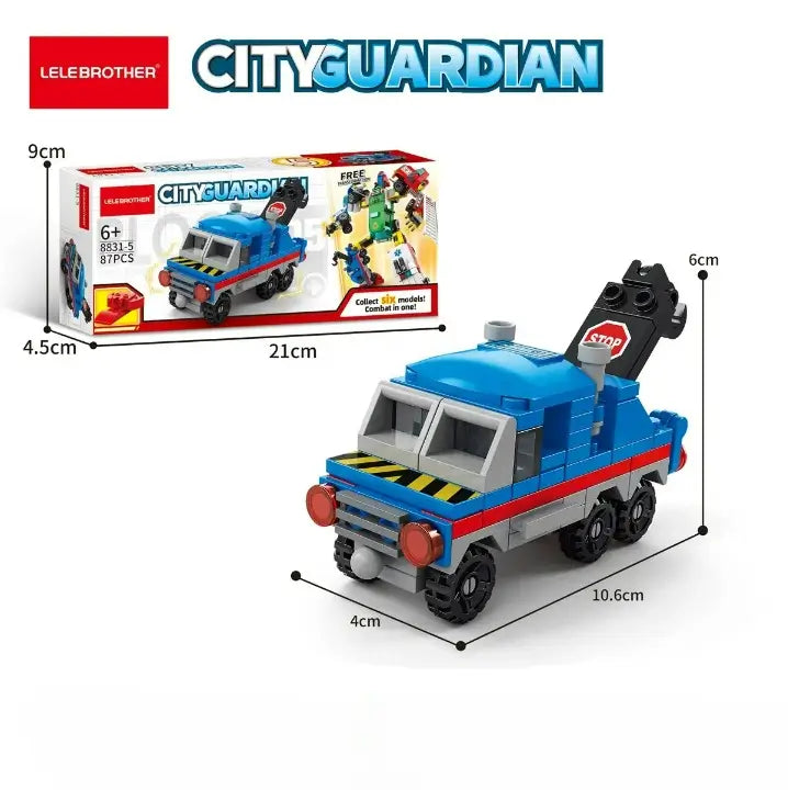 Deformed Robot 6 in 1 Building Blocks 503 Pcs City Car Bricks Toys Ambulance Model Kids Educational Gift