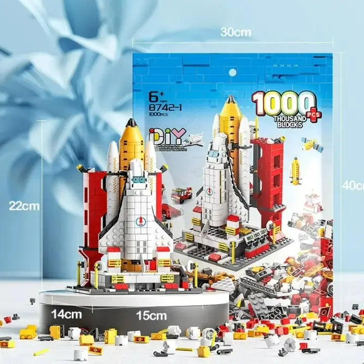 1000PCS Space Shuttle Building Blocks Rocket Model Construction DIY Toy Bag Packing