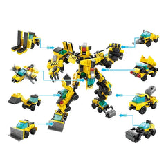 City Construction Truck Transform Robot 8-in-1 Kids Building Block Toy 345 Pcs