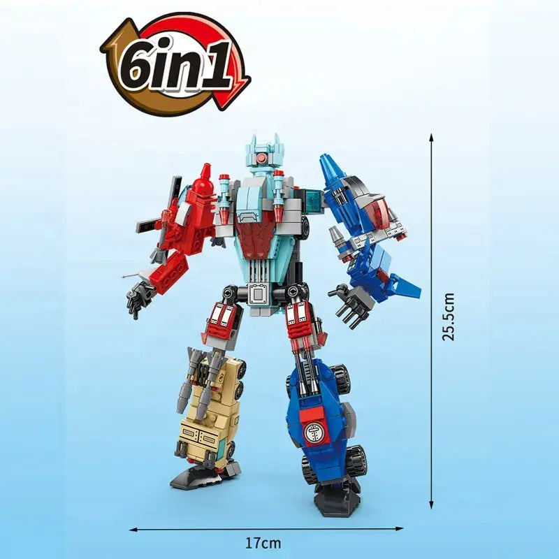 Deformed Mecha 6 in 1 Building Blocks 514 Pcs Car Robot Bricks Toys Model Kids Educational Gift