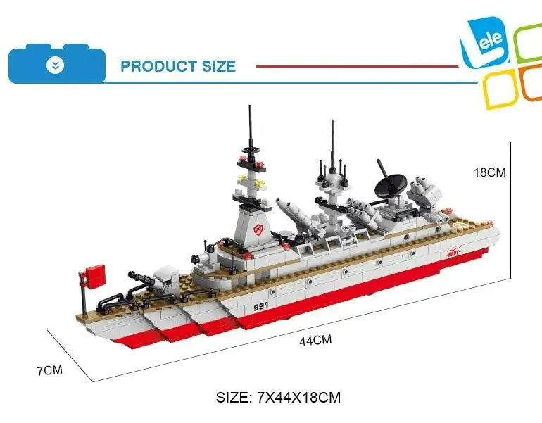 Military Model Warship Cruiser Kids Educational Building Blocks Toys 811 PCS