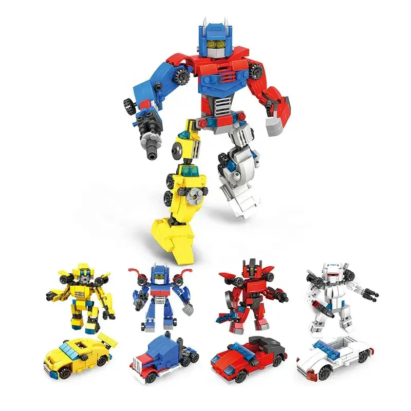 Hot Selling STEM 4-in-1Robot Car Transform Blocks Bricks Toy 504 Pcs