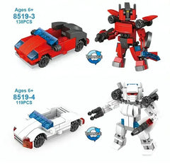 Hot Selling STEM 4-in-1Robot Car Transform Blocks Bricks Toy 504 Pcs