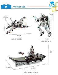 Military Toy Aircraft  Building Blocks Transformer Robot Carrier Blocks 720 PCS