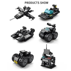 Police Explosion-proof Car 6 in 1 Building Blocks Swat Deformed Car Bricks Toys Boys Model Gift