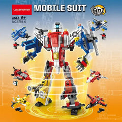 Aircraft Mecha 6 in 1 Building Blocks 545 Pcs Deformed Robot Bricks Toys Model Kids Educational Gift