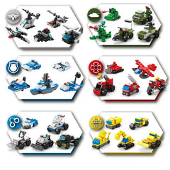 Creative 30 car models City Guard Alliance small particle building blocks color bag packing factory supply