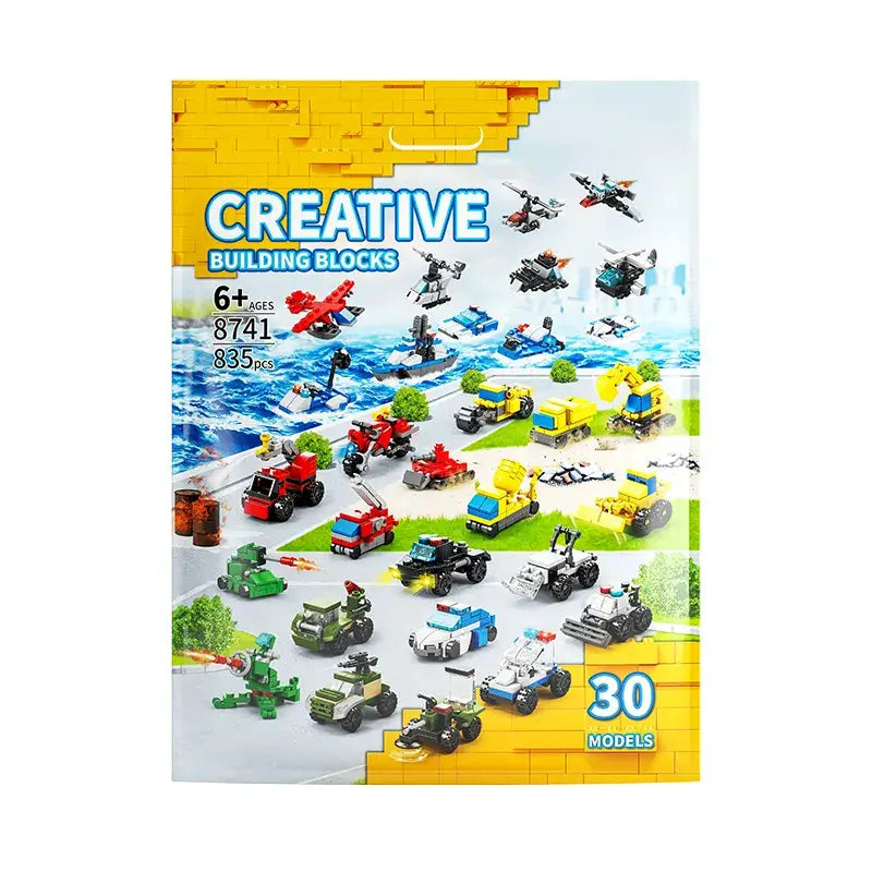 Creative 30 car models City Guard Alliance small particle building blocks color bag packing factory supply