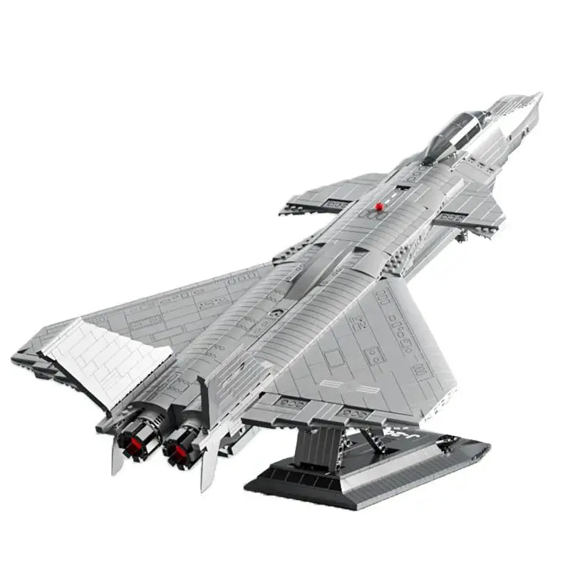 J-20 Stealth Fighter Jet Model Plastic Building Blocks Puzzle Assemble Children's Military Toys