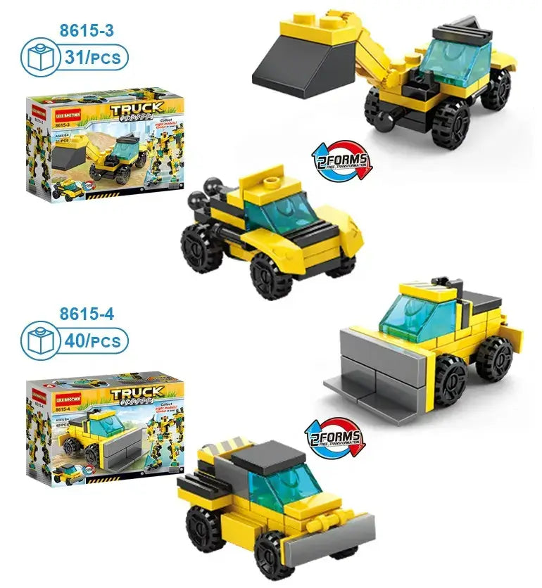 City Construction Truck Transform Robot 8-in-1 Kids Building Block Toy 345 Pcs