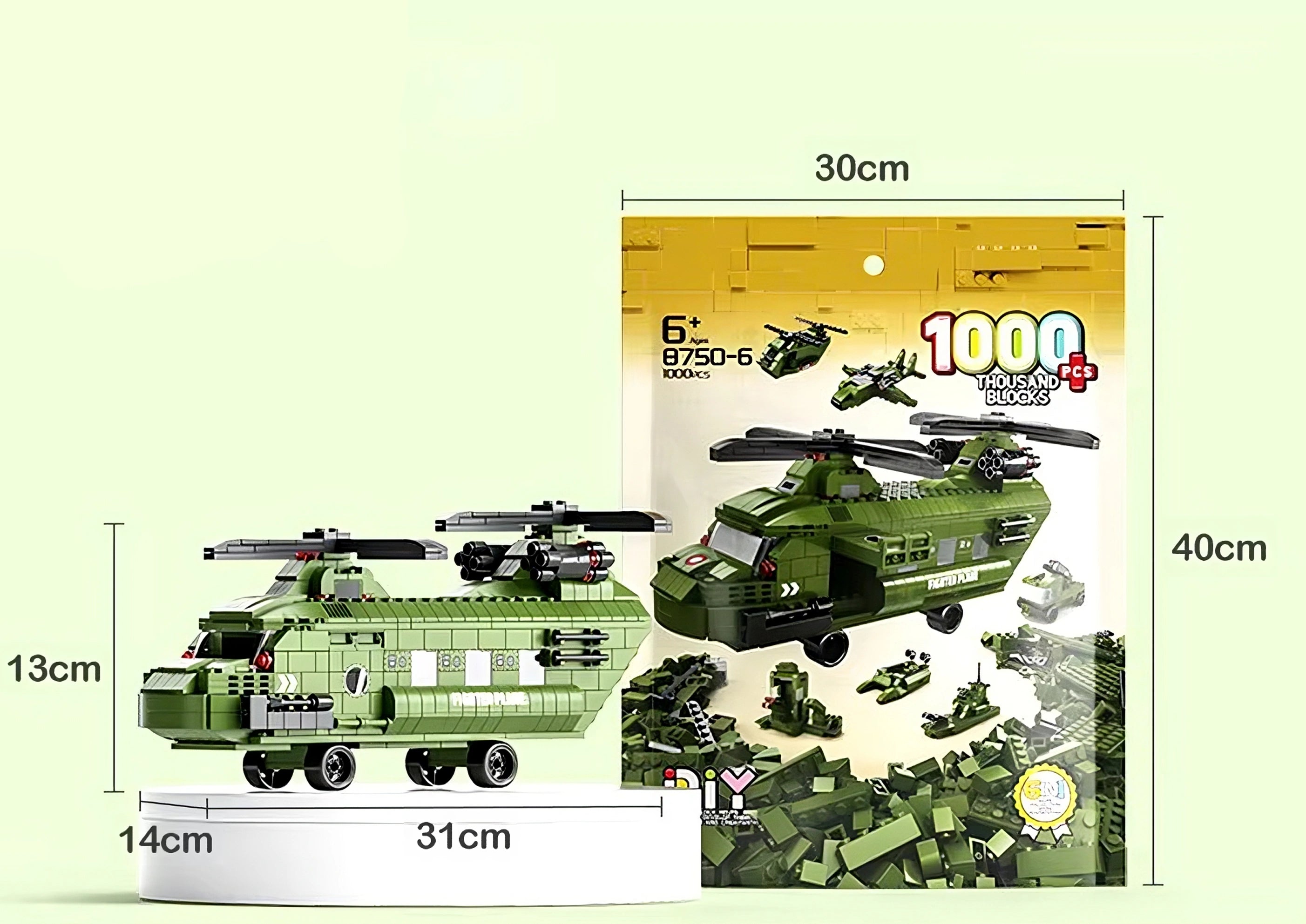 1000PCS Armored Car Building Blocks Military Vehicle Set DIY Toy