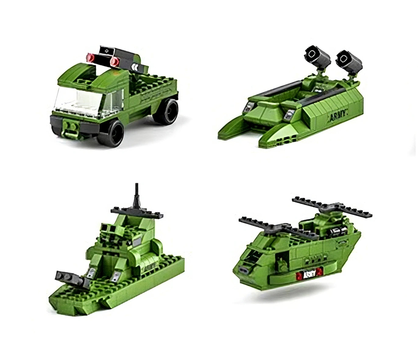 1000PCS Armored Car Building Blocks Military Vehicle Set DIY Toy