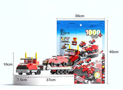 1000PCS Car Trailer Building Blocks Vehicle Set DIY Toy