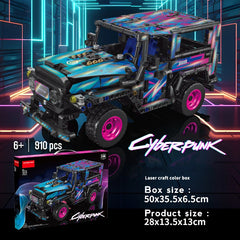 Cyberpunk Land Rover Defender SUV Building Block Pull-back Car Toy 768PCS 1:14