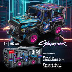 Cyberpunk Land Rover Defender SUV Building Block Pull-back Car Toy 768PCS 1:14