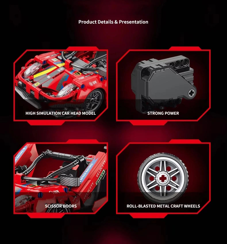 Ferrari Building Blocks Pull Back Sports Car 513 PCS