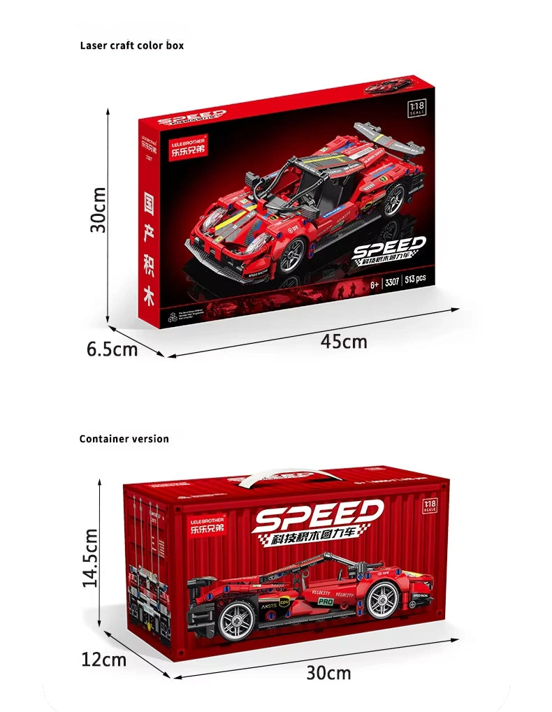 Ferrari Building Blocks Pull Back Sports Car 513 PCS