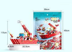 1000PCS Fire Boat Building Blocks Set - Save the Day on the Water!