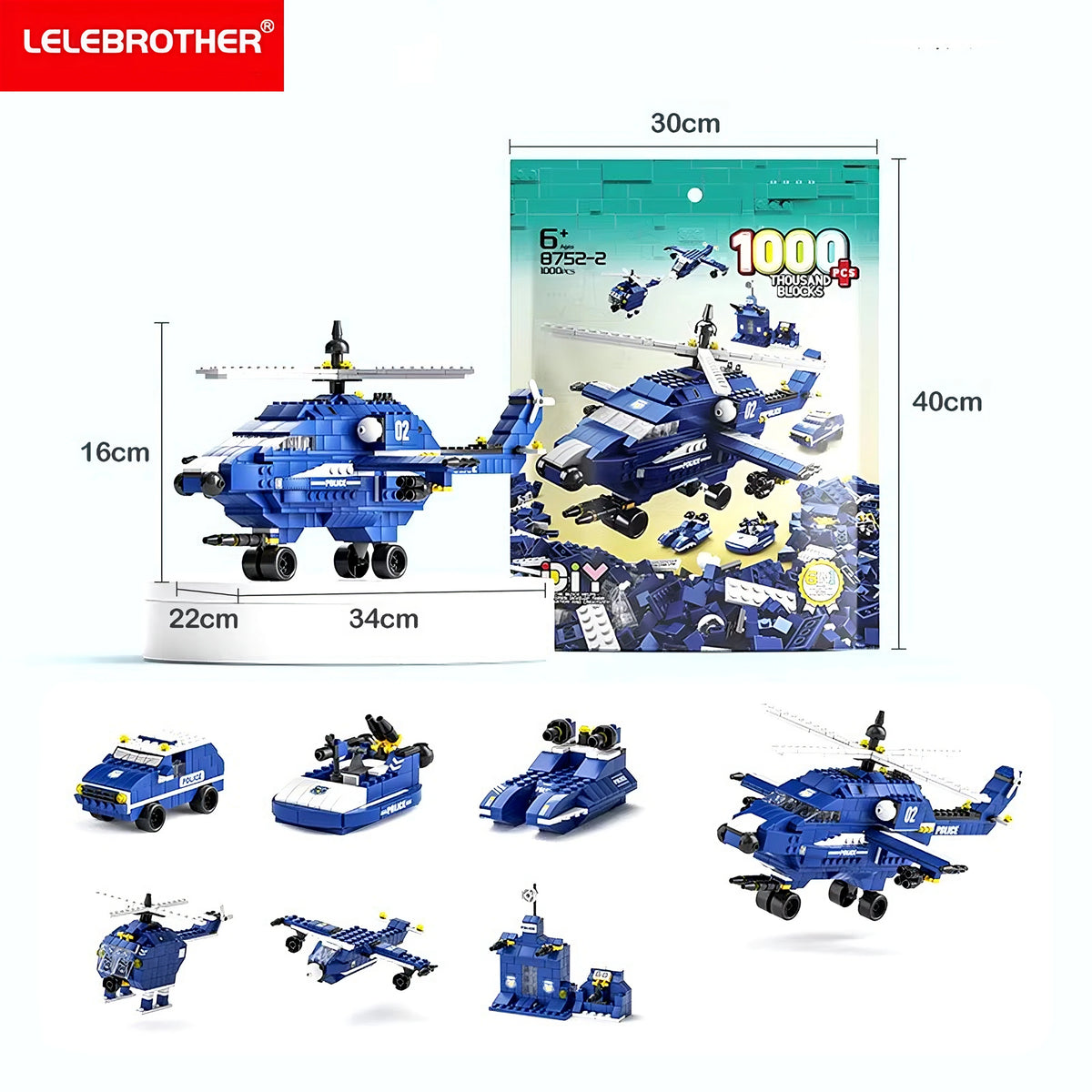 1000PCS Helicopter Building Blocks Set - Soar Through the Skies!