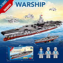 Military Warship Bricks No. 003 Fujian ship large aircraft carrier boy assembling toy gift