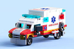 Mini Ambulance 6 in 1 Building Blocks Medical Rescue Vehicle Toy for Kids 122 PCS