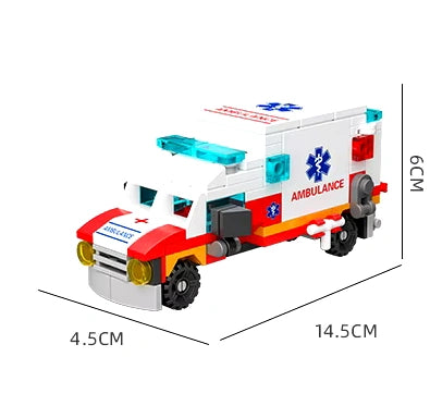 Mini Ambulance 6 in 1 Building Blocks Medical Rescue Vehicle Toy for Kids 122 PCS