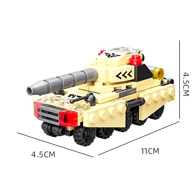 Mini Tank 6 in 1 Building Blocks Toy for Kids – Military Vehicle Set 123 PCS