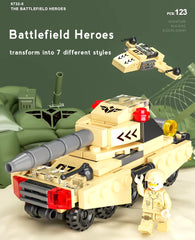 Mini Tank 6 in 1 Building Blocks Toy for Kids – Military Vehicle Set 123 PCS