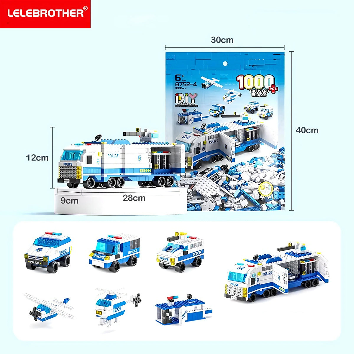 1000PCS Police Car Building Blocks Set - Justice on Wheels!