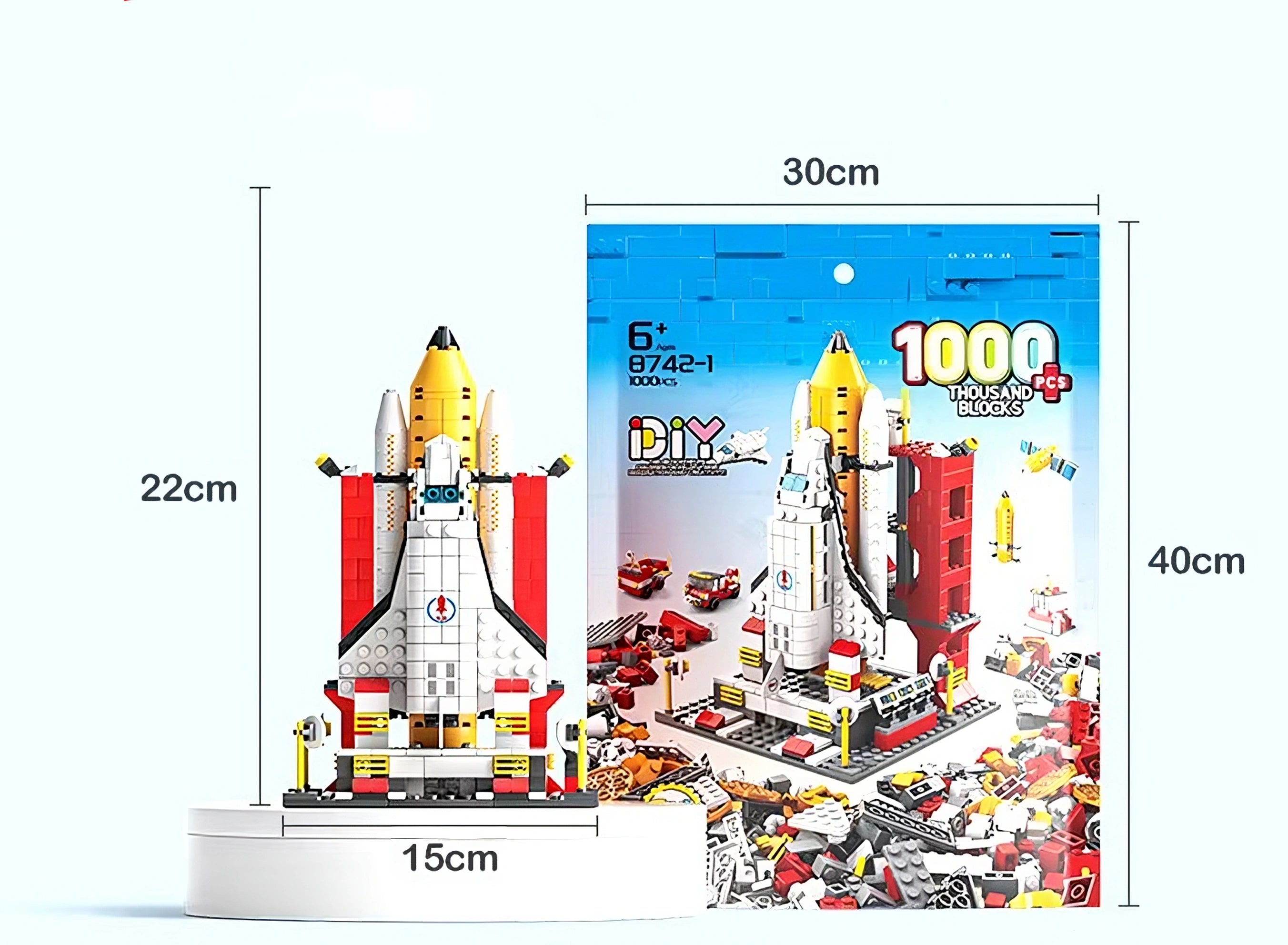 1000PCS Space Shuttle Building Blocks Rocket Model Construction DIY Toy Bag Packing