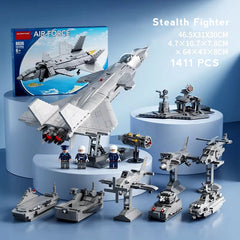 J-20 Stealth Fighter Jet Model Plastic Building Blocks Puzzle Assemble Children's Military Toys