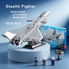 J-20 Stealth Fighter Jet Model Plastic Building Blocks Puzzle Assemble Children's Military Toys