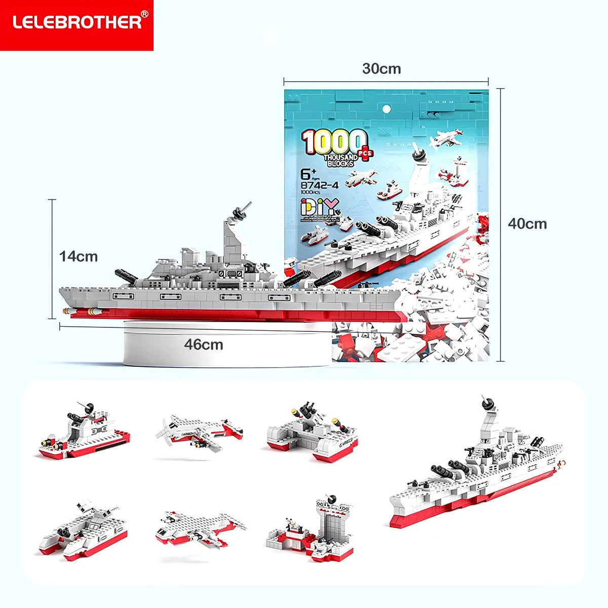 1000PCS Military Warship Building Blocks Set - Command the Seas!